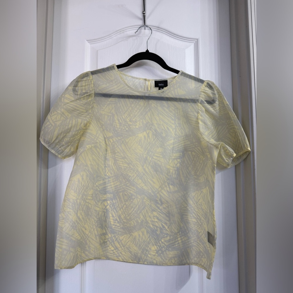 Massimo Yellow/Gray TShirt Blouse Size M